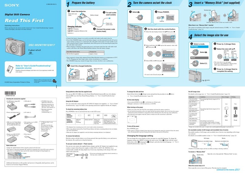 Sony DSC-W7/B Instruction sheet