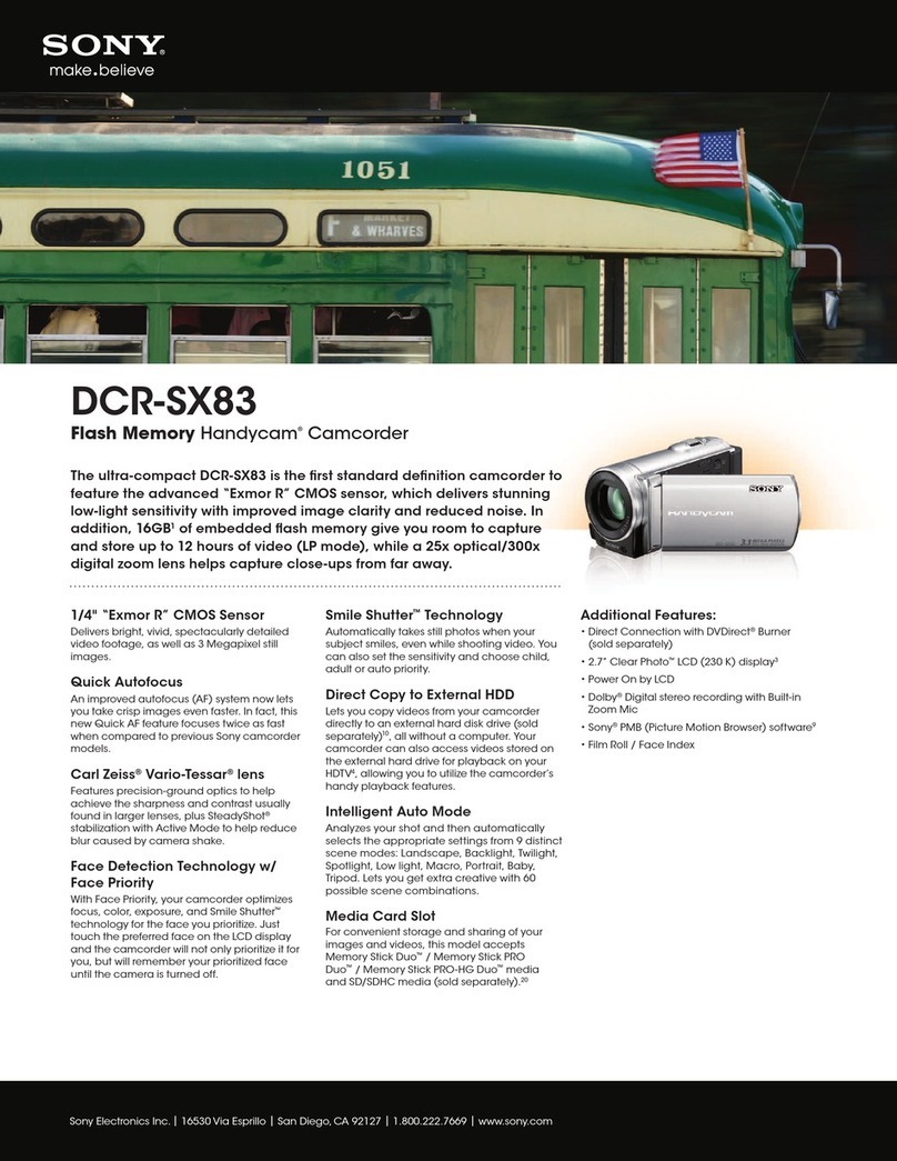 Sony DCR-SX83 Handycam® User manual Sony DCR-SX83 Handycam® User manual
