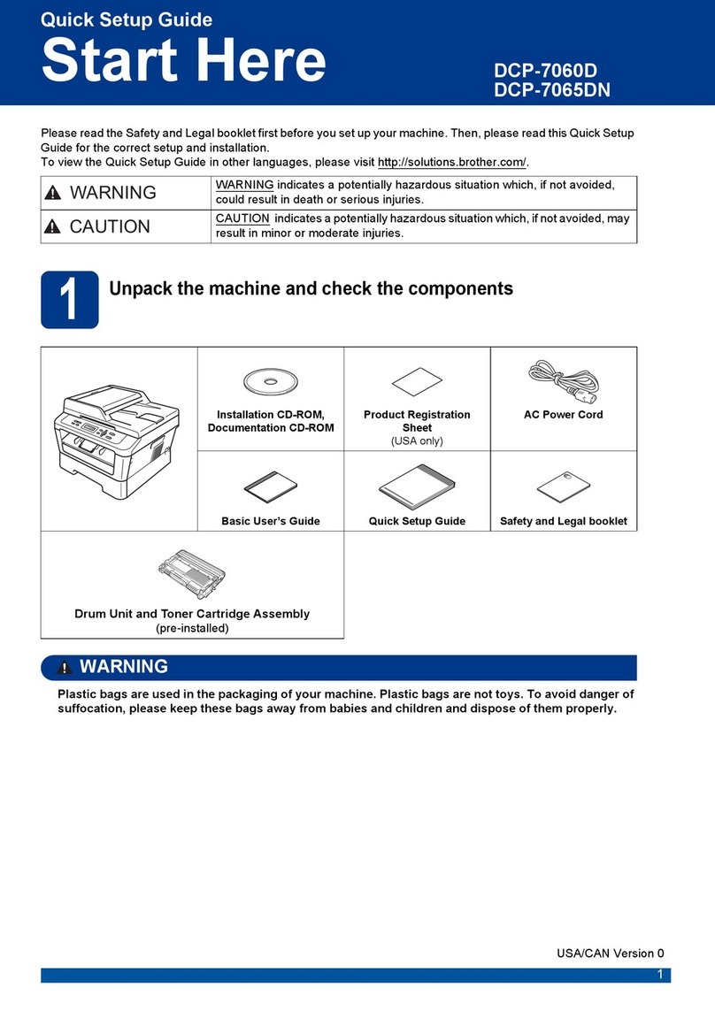 Brother DCP-7060D Quick setup guide Brother DCP-7060D Quick setup guide