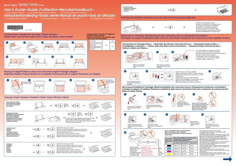 Epson TX110 - Stylus Color Inkjet User manual