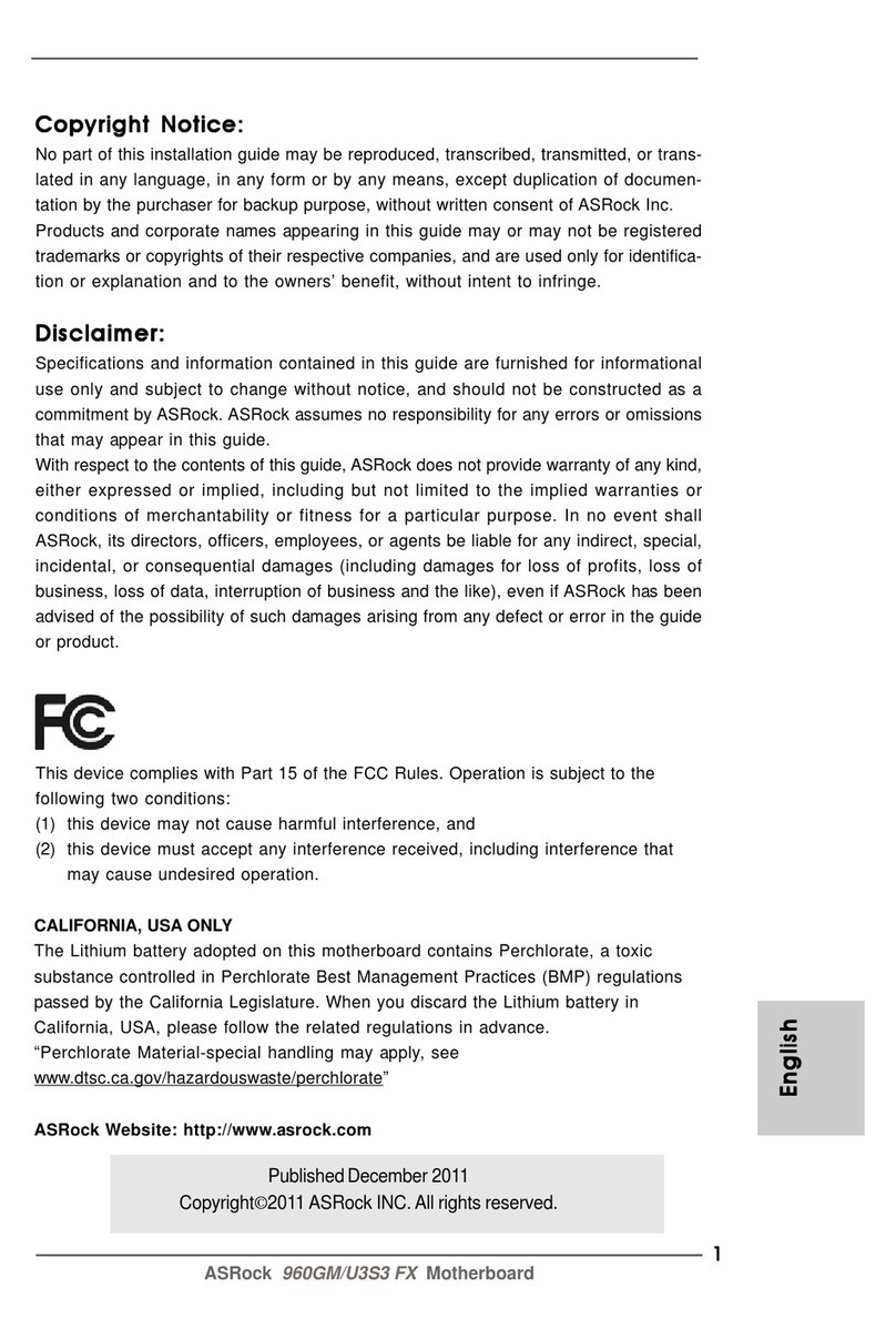 ASROCK 960GM/U3S3 FX User manual ASROCK 960GM/U3S3 FX User manual