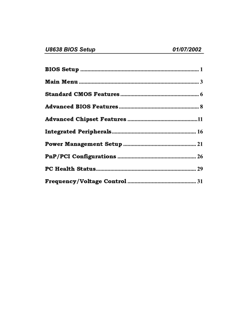 Biostar U8638 Bios setup manual