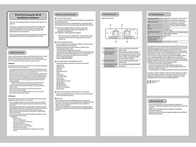 Kyocera KM-2560 Installation guidance