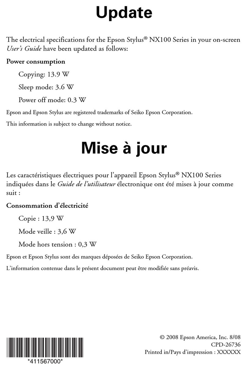Epson NX100 - Stylus All-In-One Installation and operating instructions