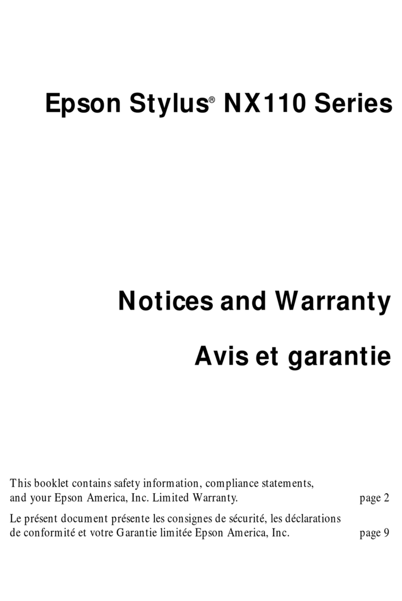 Epson NX110 - Stylus Color Inkjet Operation and maintenance manual