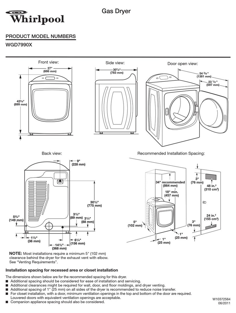 Whirlpool Vantage WGD7990X Installation requirements
