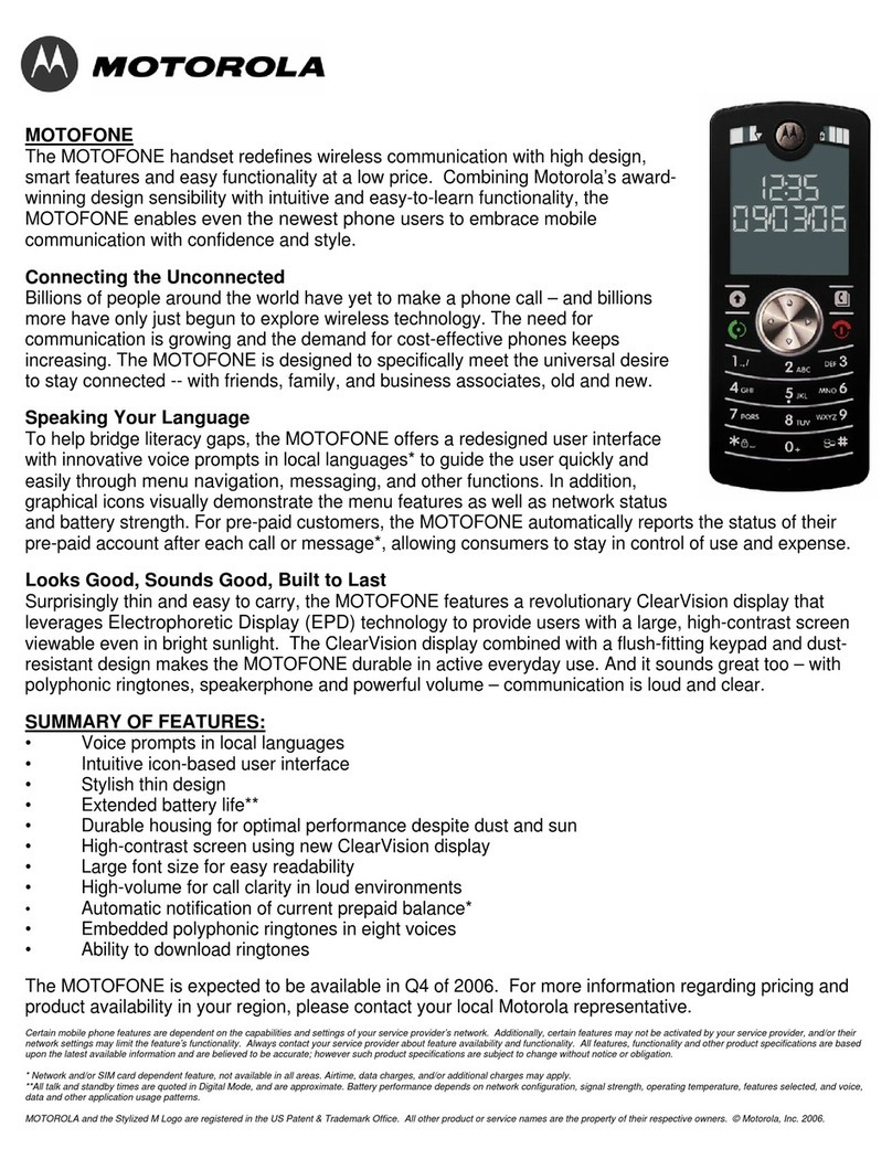 Motorola MOTOFONE F3 User manual