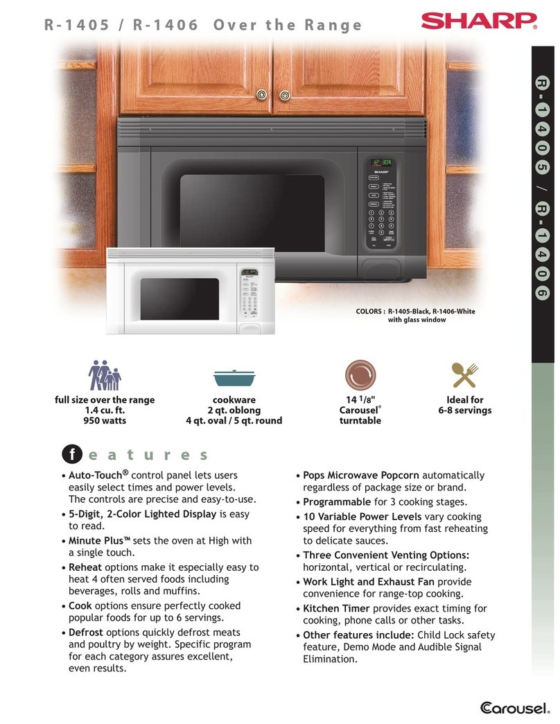 Sharp Carousel R-1405, Carousel R-1406 User manual