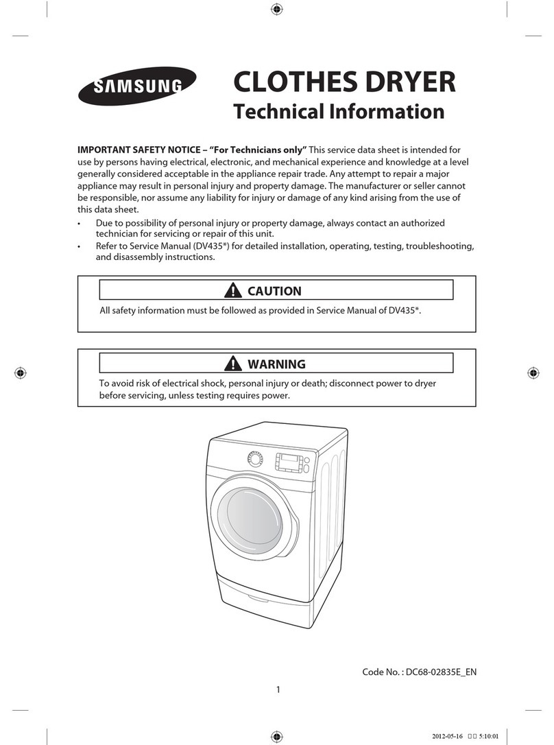 Samsung DV435ETGJRA/A1 technical information