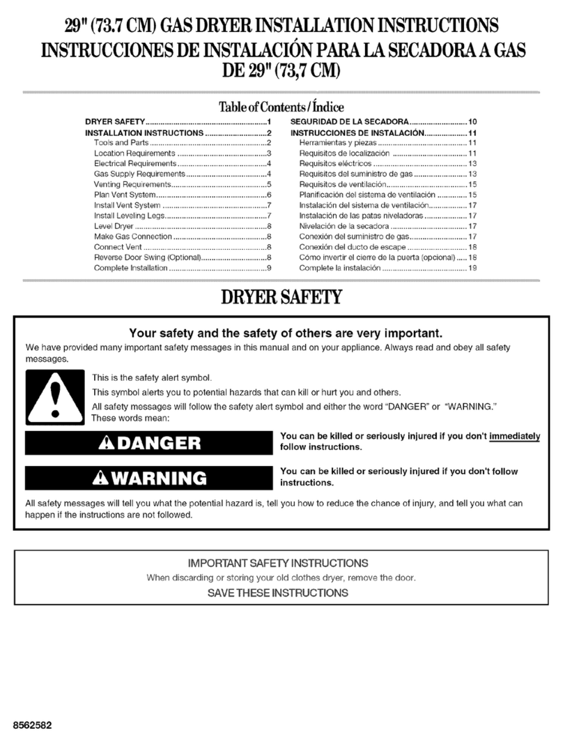 Whirlpool WGD5800S installation instructions