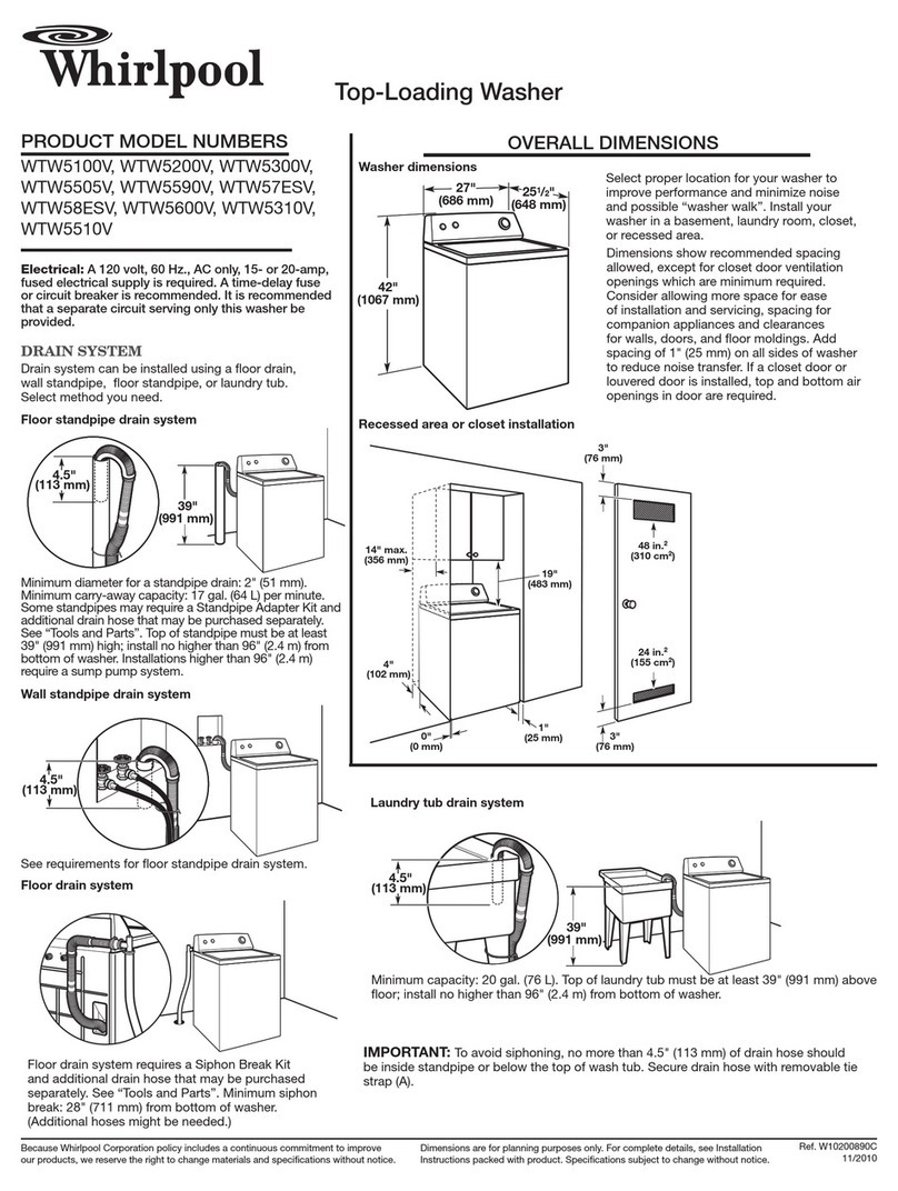 Whirlpool WTW57ESV Series Manual