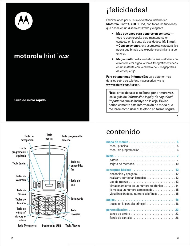 Motorola Hint QA30 Parts list manual
