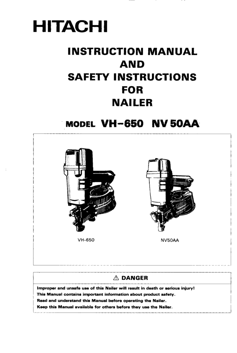 Hitachi VH650 - Fencing Nailer, Full Head User manual