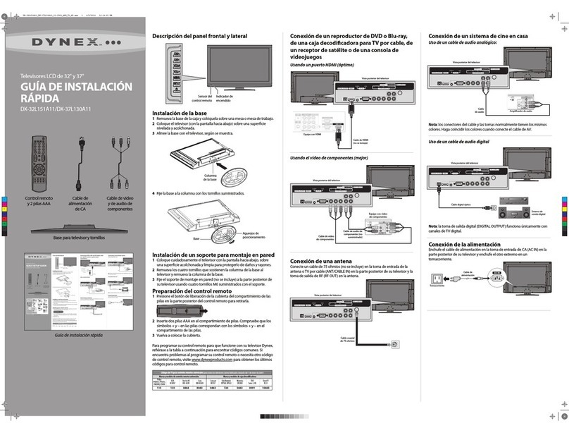 Dynex DX-32L151A11 Parts list manual