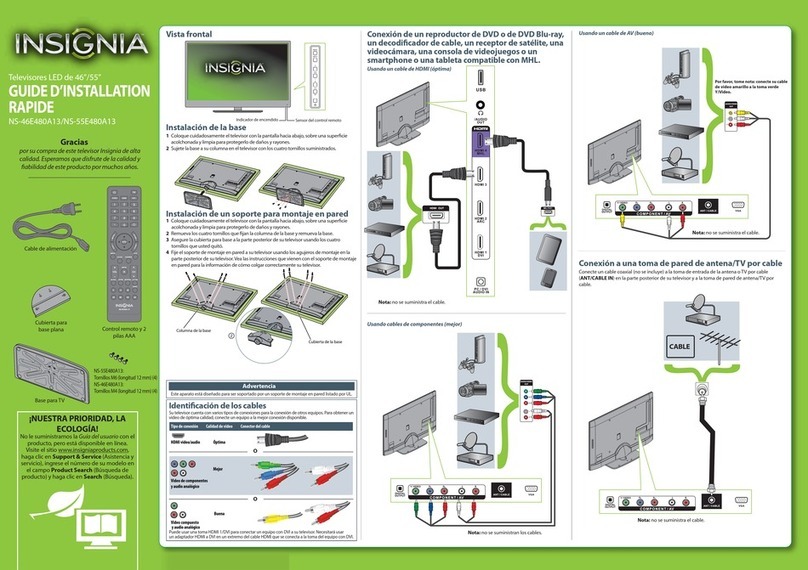 Insignia NS-46E480A13 Parts list manual
