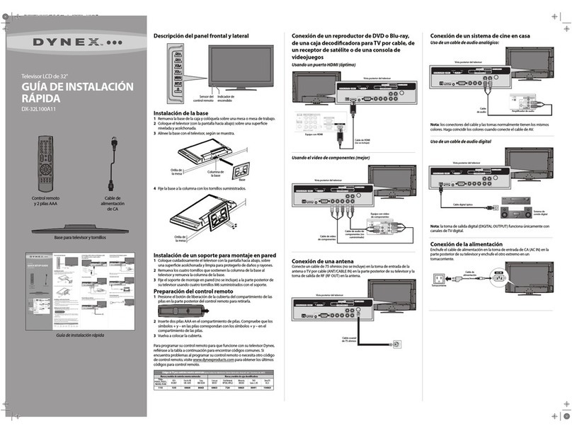 Dynex DX-32L100A11 Parts list manual