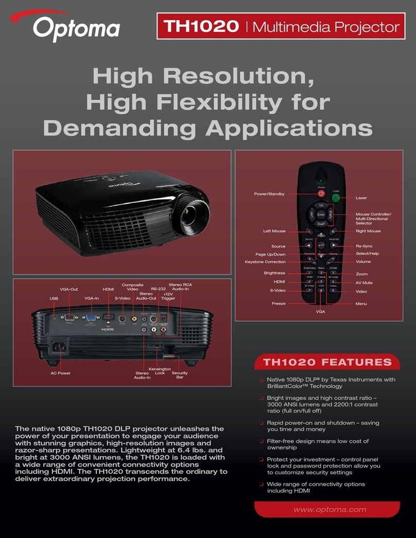 Optoma TH1020 Specifications