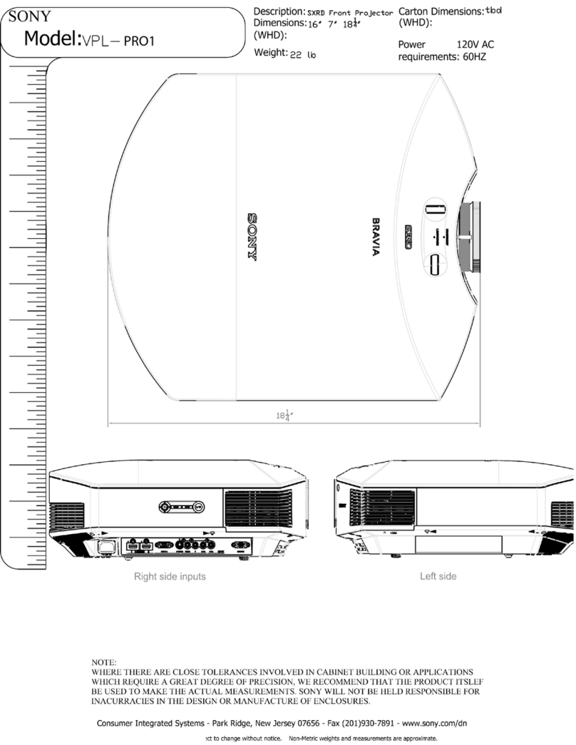 Sony VPL-PRO1 Guide Sony VPL-PRO1 Guide