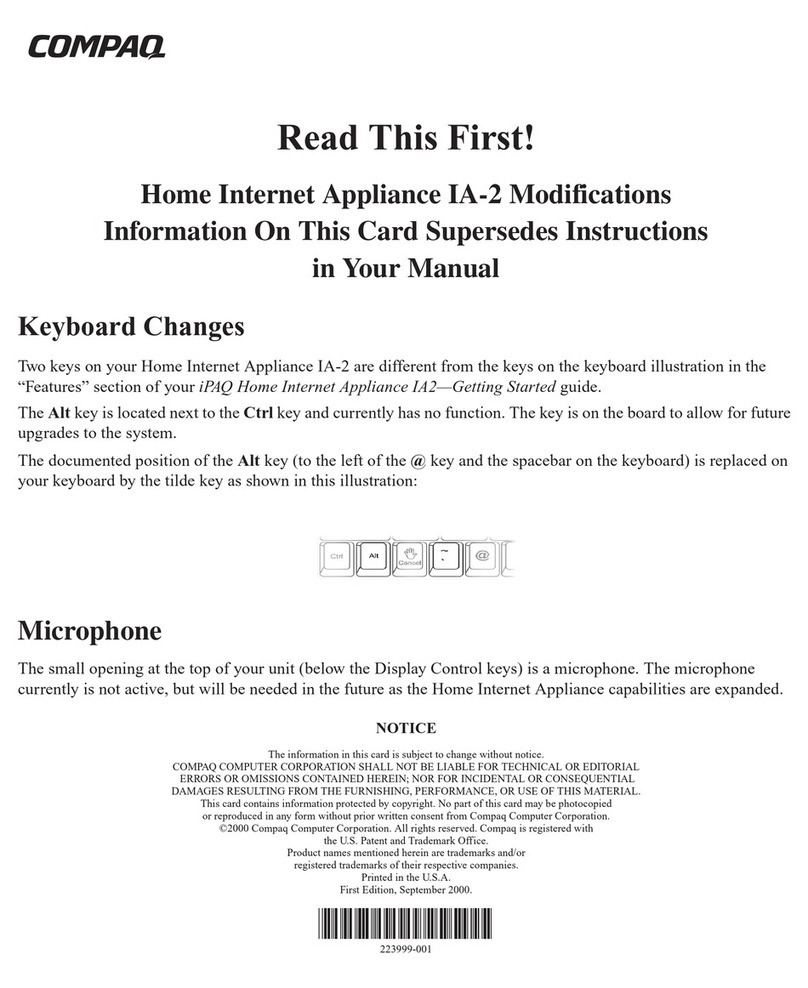 Compaq iPAQ IA-2 Instruction sheet