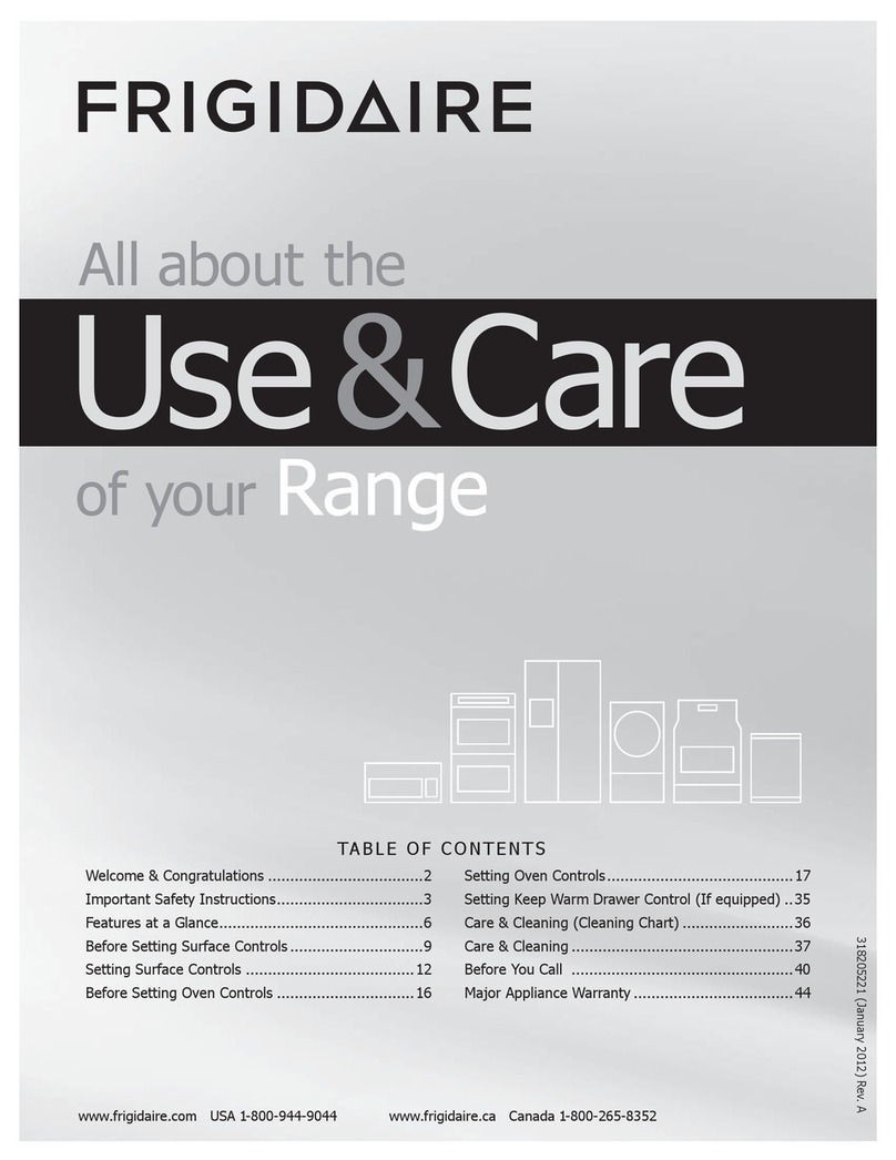 Frigidaire FGEF304D - 30 in. Electric Range Owner's manual