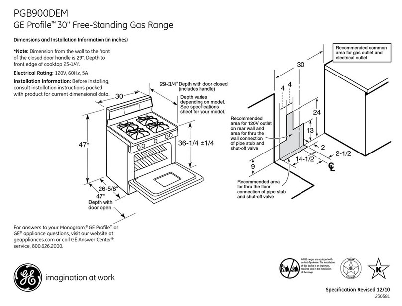 GE PGB900DEMWW - Profile 30 in. Gas Ran Manual