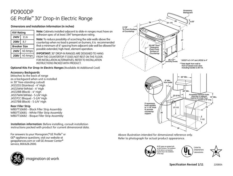 GE PD900DPBB - Profile 30 in. Drop-In Electric... Manual