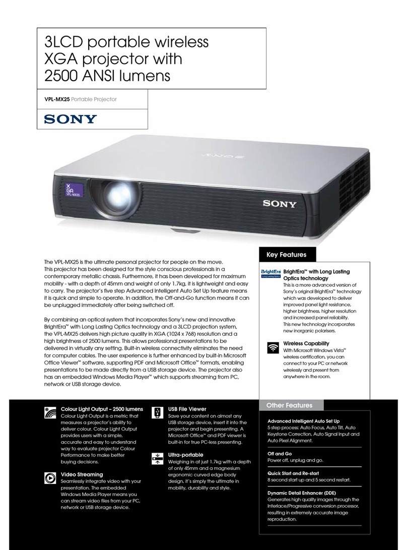 Sony VPL-MX25 Specifications