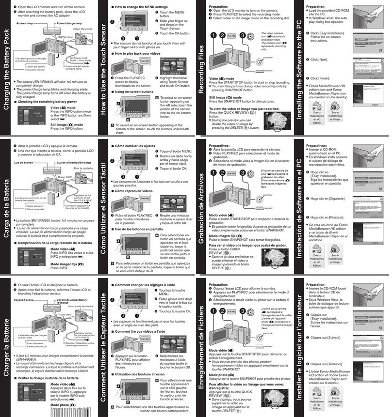 JVC GZX900US - Everio Camcorder - 1080i Instructions for use