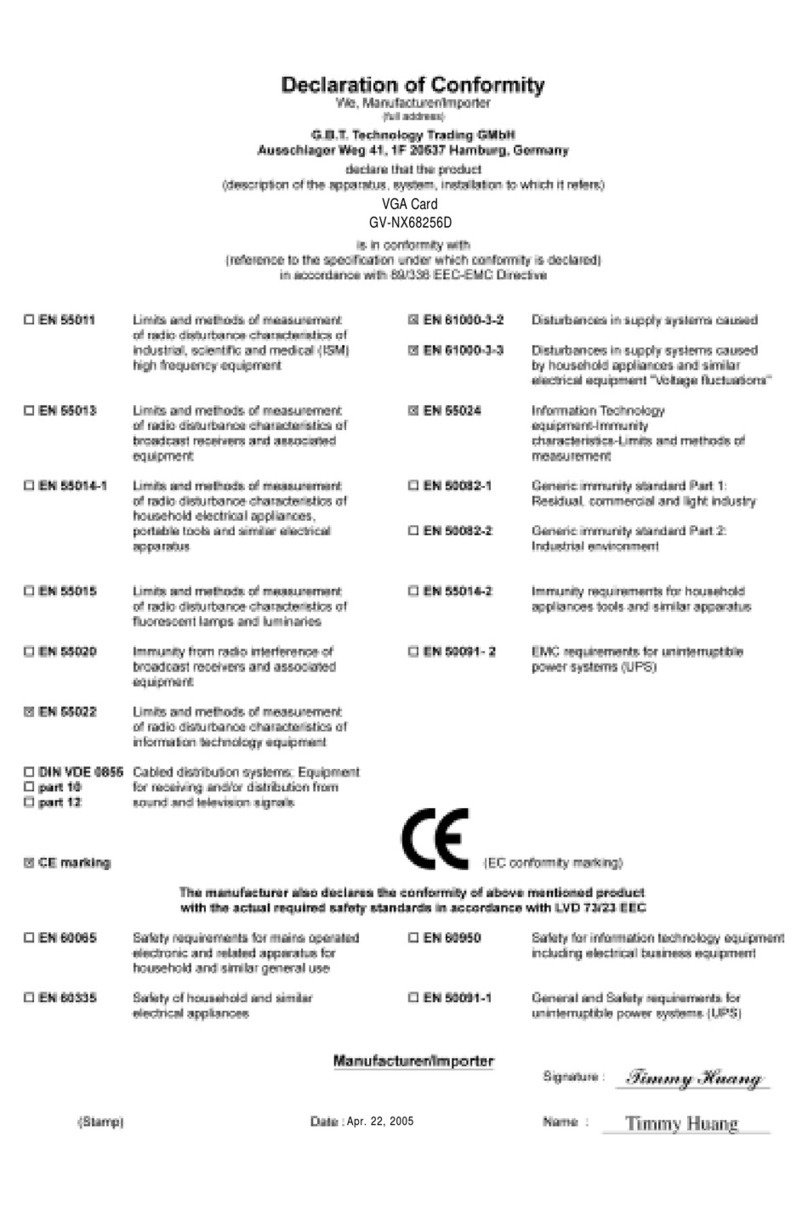 Gigabyte GV-NX68256D user manual