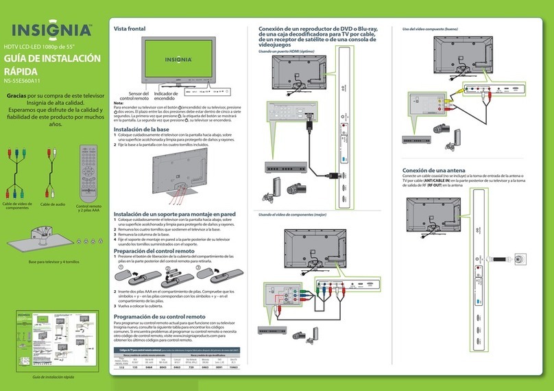 Insignia NS-55E560A11 Quick setup guide