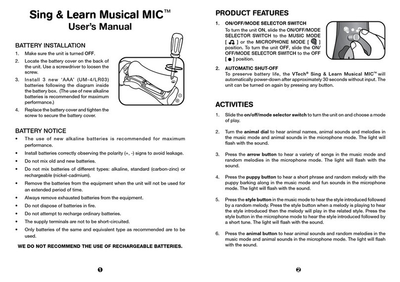 V-tech Sing & Learn Musical MIC User manual
