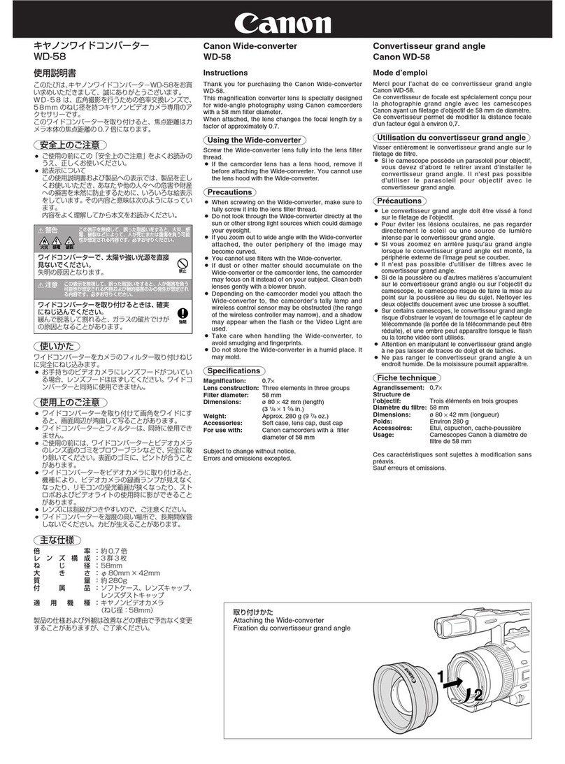 Canon WD-58 instructions