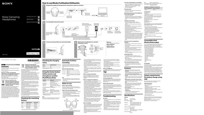Sony MDR-1RNC operating instructions