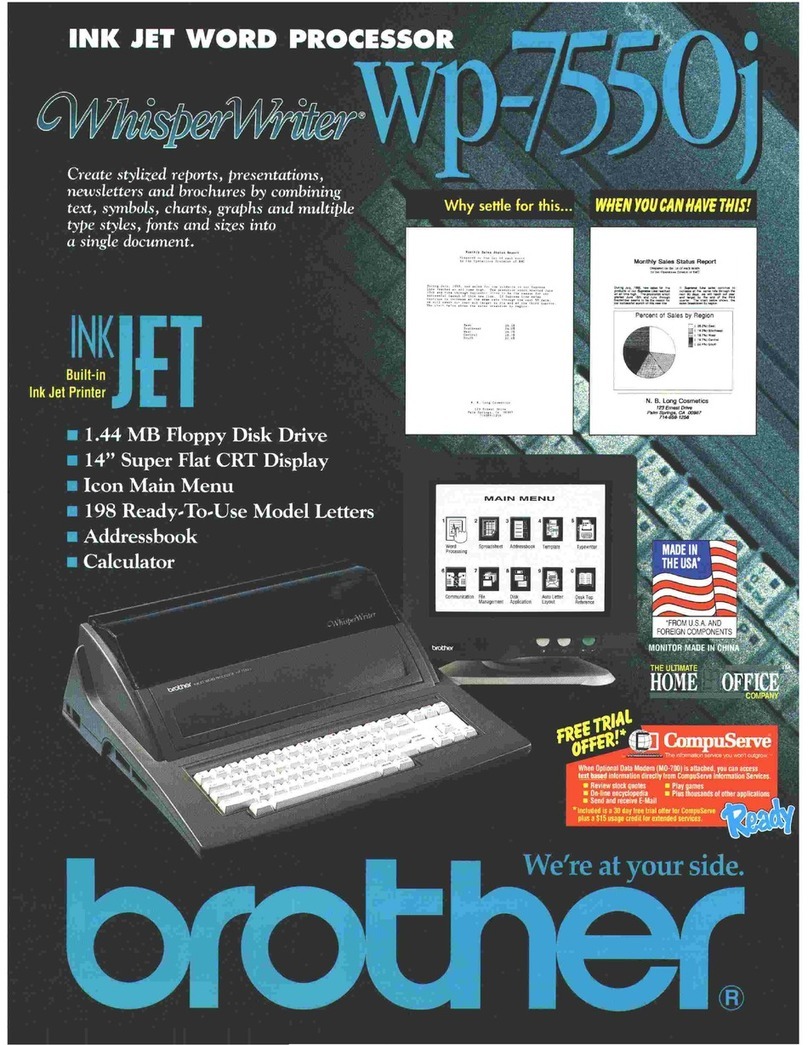 Brother WhisperWriter WP-7550J User manual