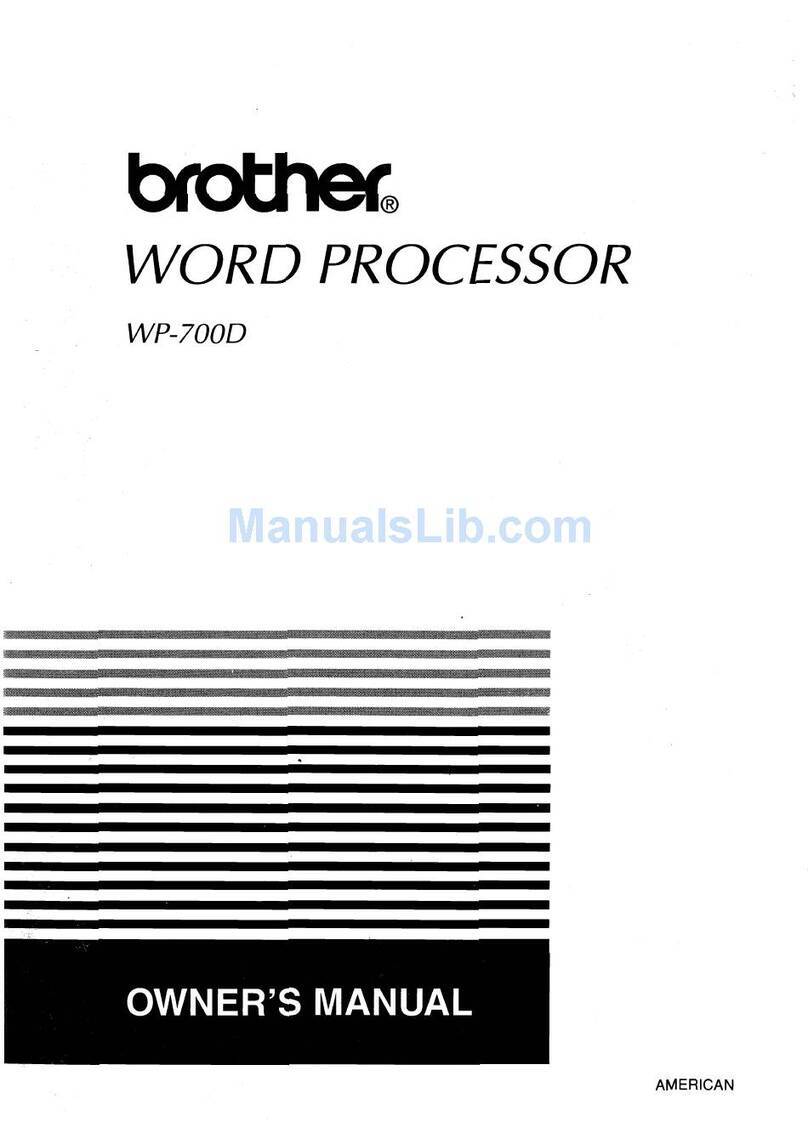 Brother Word Processor WP-700D User manual Brother Word Processor WP-700D User manual