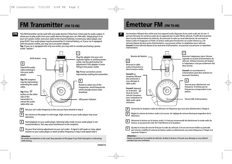 RCA Fm TX-08 User manual