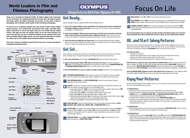 Olympus D-360L - 1.2MP Digital Camera User manual
