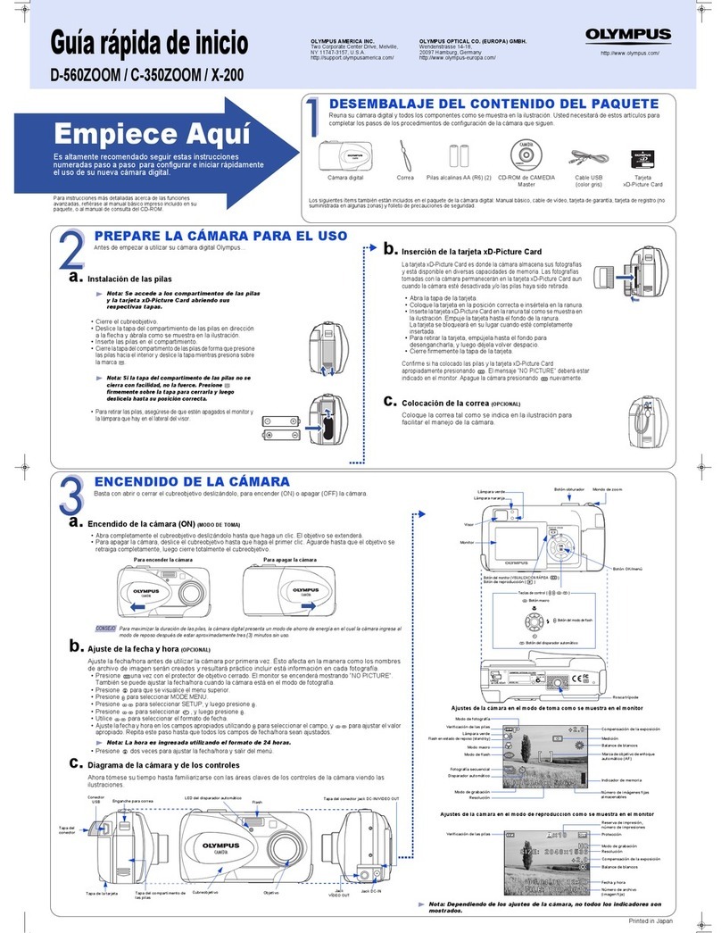 Olympus D560 - 3.2 MP Digital Camera User manual Olympus D560 - 3.2 MP Digital Camera User manual