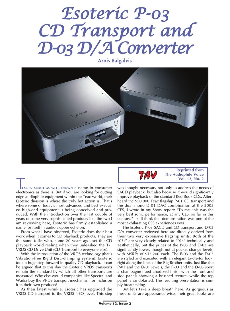 Teac Esoteric D-03 supplementary guide