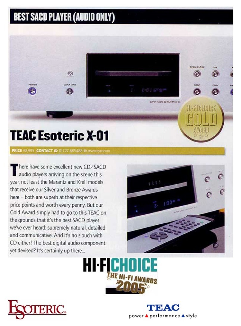 Teac Esoteric X-01 datasheet