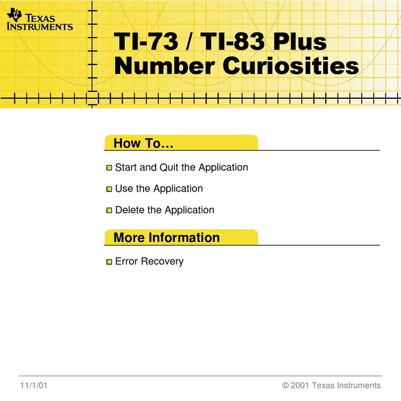Texas Instruments TI-73 Explorer Quick start guide Texas Instruments TI-73 Explorer Quick start guide
