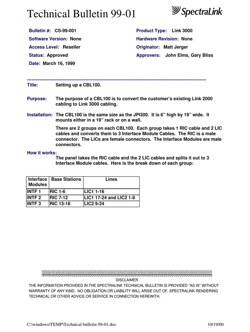 SpectraLink Link 3000 Service manual