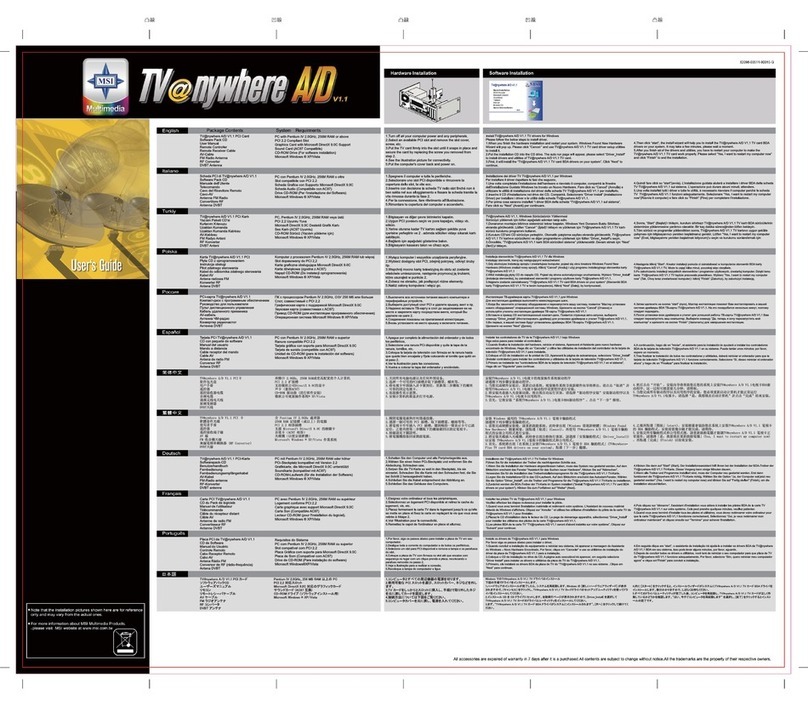 MSI TV@nywhere A/D User manual MSI TV@nywhere A/D User manual
