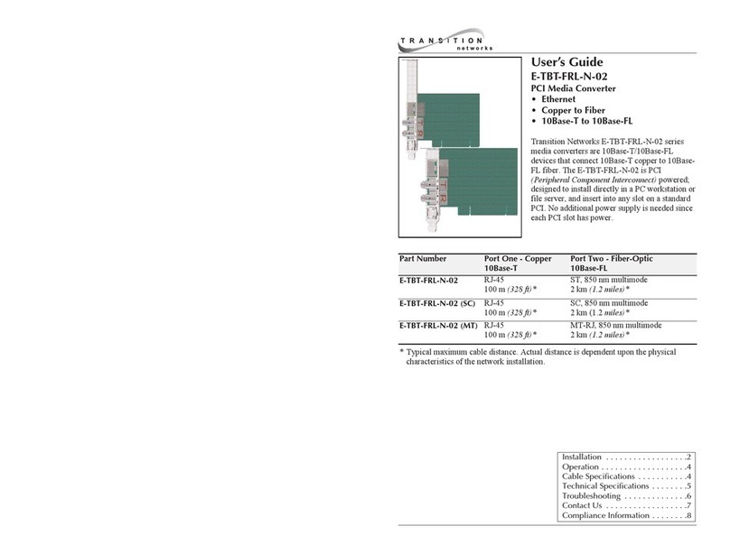 Transition Networks E-TBT-FRL-N-02 user guide Transition Networks E-TBT-FRL-N-02 user guide