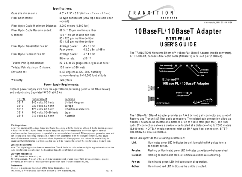 Transition Networks E-TBT-FRL-01 user guide
