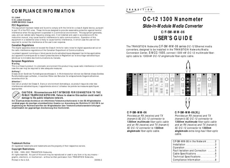Transition Networks C/F-SM-MM-06 User manual