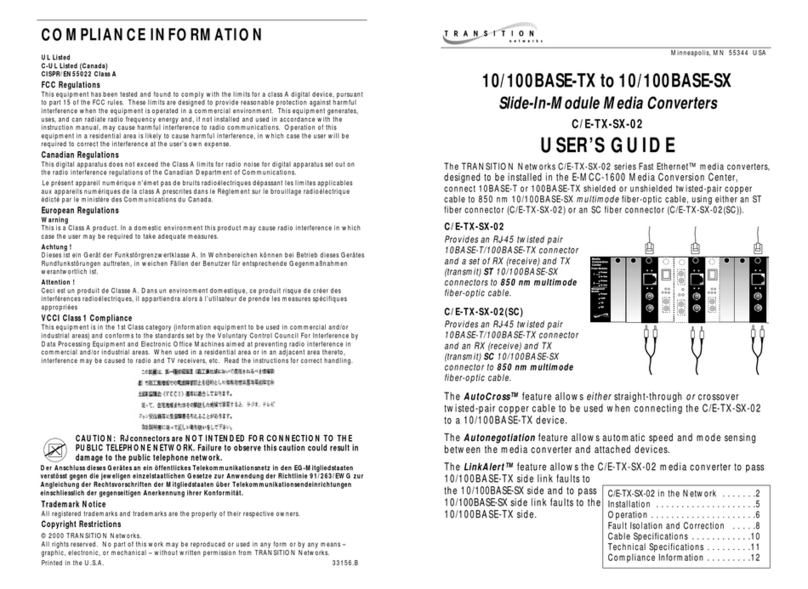 Transition Networks C/E-TX-SX-02 user guide Transition Networks C/E-TX-SX-02 user guide