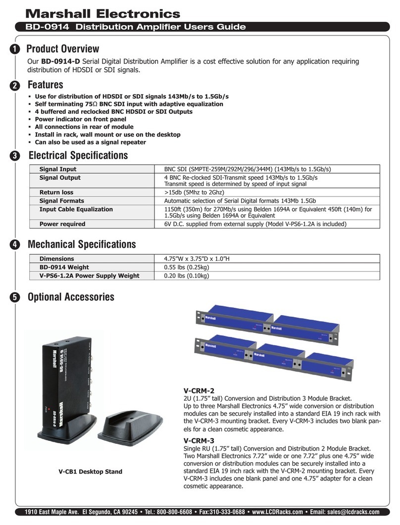 Marshall Electronics BD-0914 User manual Marshall Electronics BD-0914 User manual