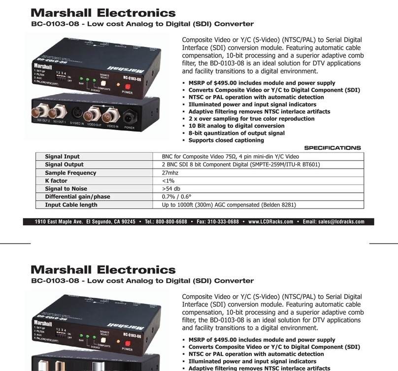 Marshall Electronics BC-0103-08 User manual