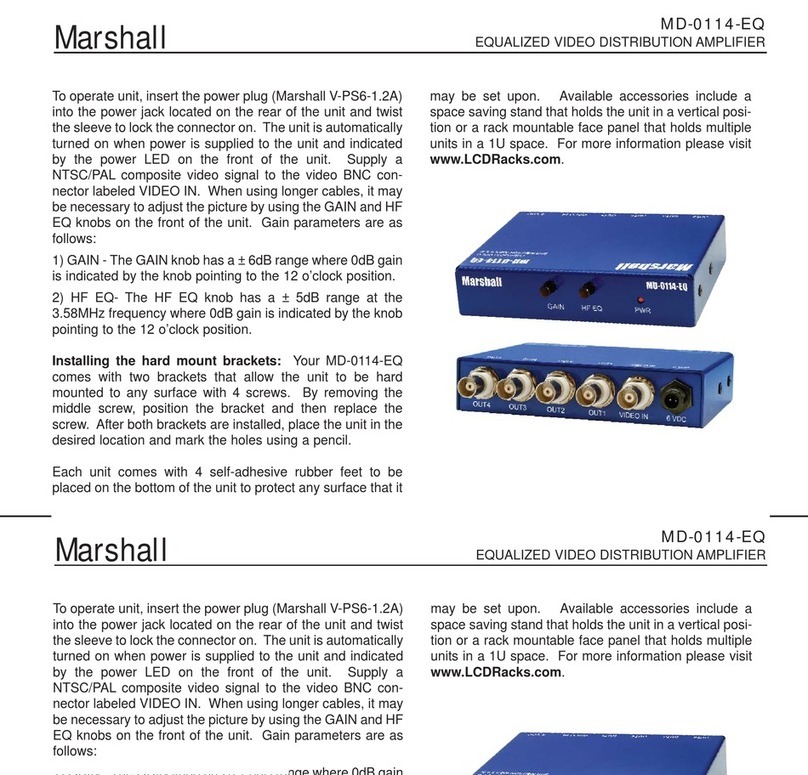 Marshall Electronics MD-0114-EQ User manual